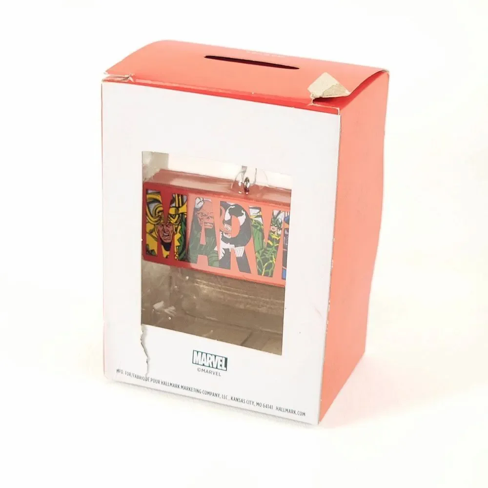 Hallmark Marvel Comics Logo - Avengers Superheroes Christmas Tree Ornament - NEW - Picture 5 of 6